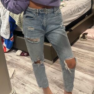 PacSun Light Blue Distressed Mom Jeans